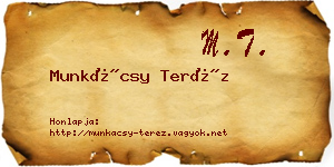 Munkácsy Teréz névjegykártya